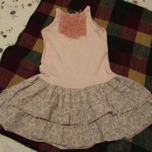 Spandex top and cotton bottom pink/gray dress